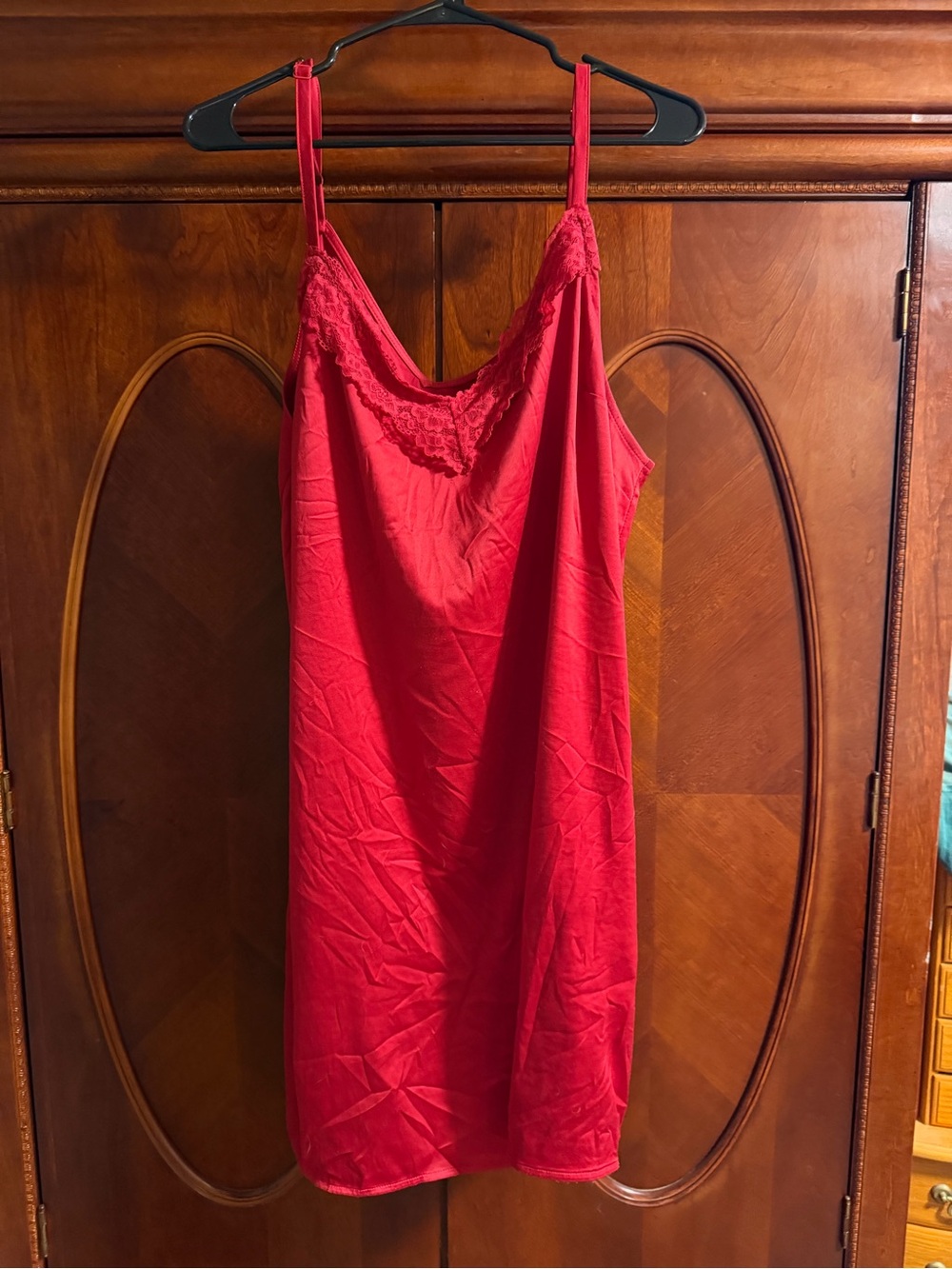 Red Lace-Trim Slip Dress - Women’s Intimates